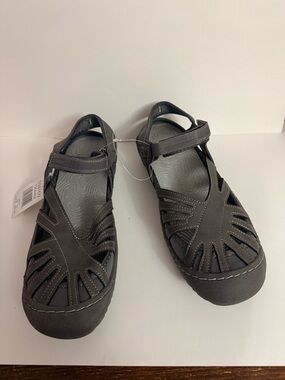 JSport by Jambu Women's Closed-Toe Strappy Sandals in Charcoal Gray